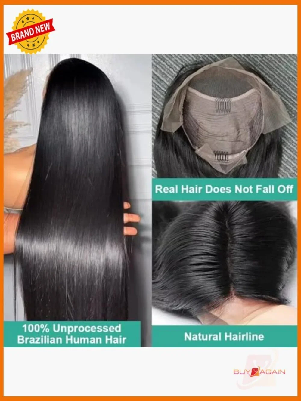 180% Density Straight Lace Front Wig 13x4 HD Transparent Lace